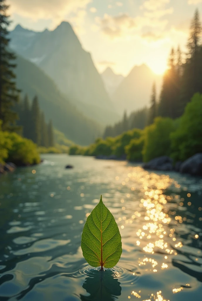 uma folha com um iro ao fundo e paisagem sobre caminhos